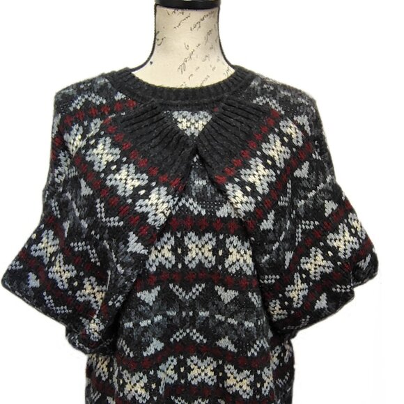 Vintage Honors Fair Isle Unisex Sweater Medium Oversized Chunky Knit Crew Neck - Picture 4 of 6